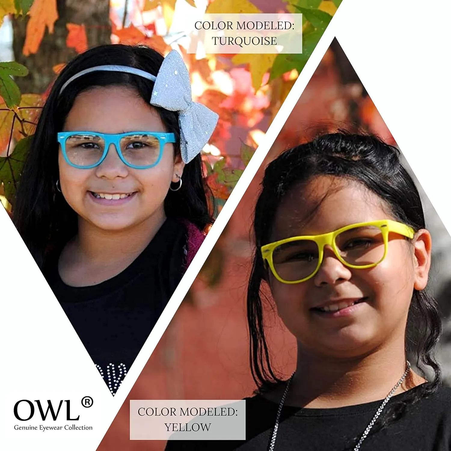 3 Pairs Kids Clear Lens Glasses Protect Child's Eyes from UVB UVA Blocking