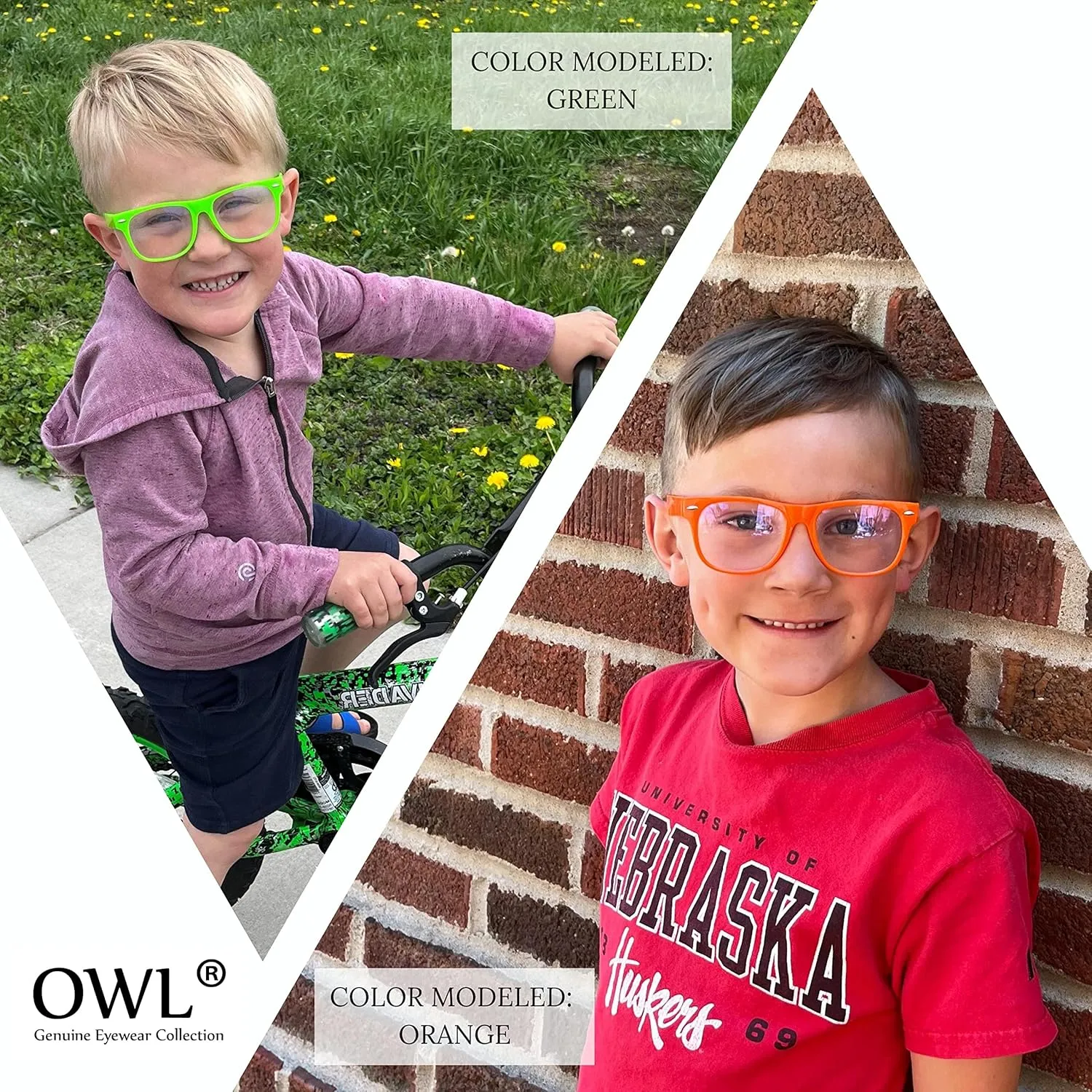 3 Pairs Kids Clear Lens Glasses Protect Child's Eyes from UVB UVA Blocking
