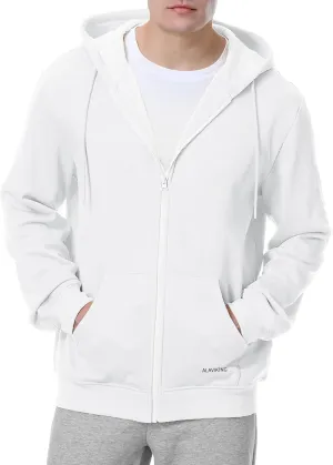 ALAVIKING Mens Zip up Hoodie Antistatic Fabric Hooded Sweatshirt with Pockets Athletic Fleece Hoodies for Men Size S-3XL