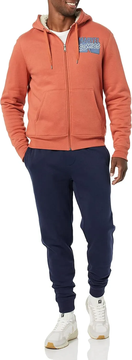 Amazon Essentials Disney | Marvel | Star Wars Men's Sherpa-Lined Full-Zip Hoodie Sweatshirts
