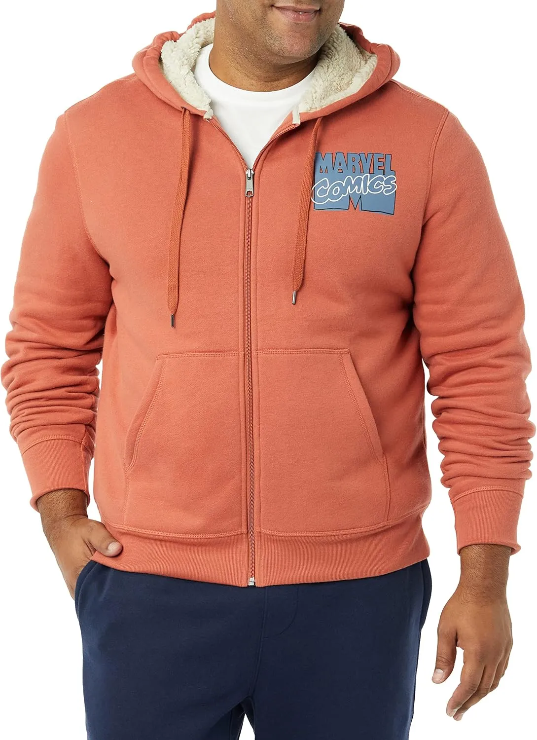 Amazon Essentials Disney | Marvel | Star Wars Men's Sherpa-Lined Full-Zip Hoodie Sweatshirts