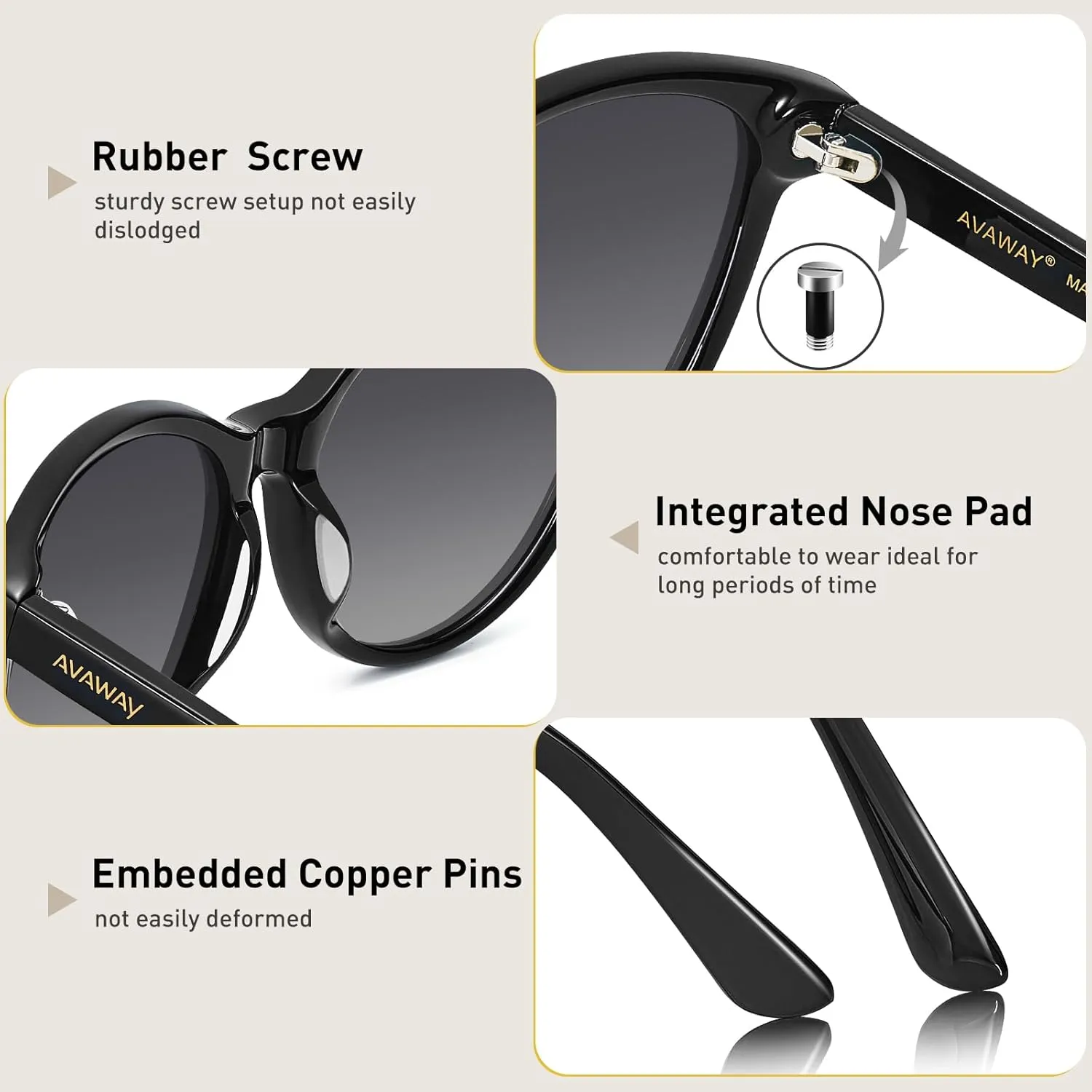 AVAWAY Women's Sunglasses Polarized 100% UV Protection for Driving Golf Hiking Boating