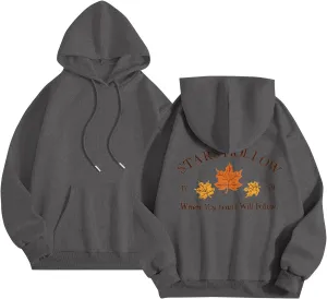 Azeralia Hoodies for Women Long Sleeve Crewneck Sweatshirt Printed Casual Pullover Autumn Daily Comfortable Top