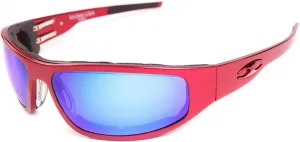 Bagger Motorcycle Polarized Mirror Lens Sunglasses with Red Smooth Frame