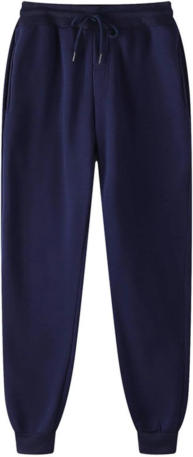 Baggy Sweatpants Men Drawstring Fleece Jogger Sweatpants Sherpa Lined Athletic Sweatpants Warm Workout Track Pants
