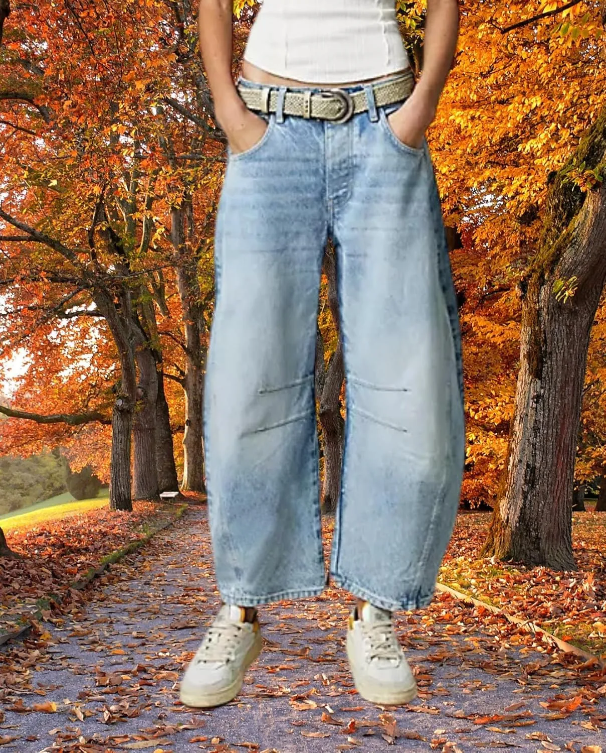 Barrel Jeans Women Baggy Boyfriend Wide Leg High Waist Midrise Button Fly Y2k Cargo Fall 2024