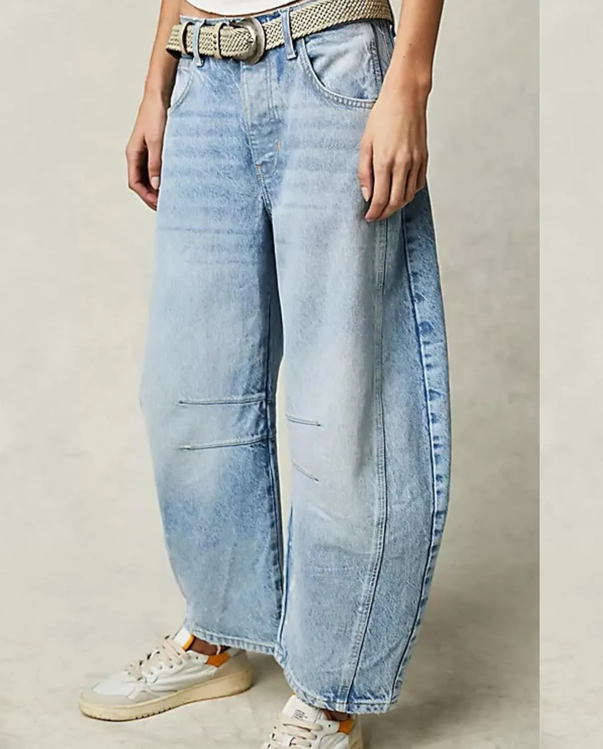 Barrel Jeans Women Baggy Boyfriend Wide Leg High Waist Midrise Button Fly Y2k Cargo Fall 2024