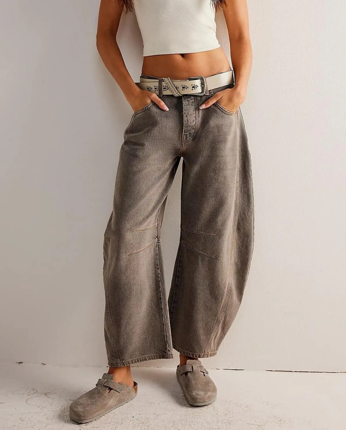 Barrel Jeans Women Baggy Boyfriend Wide Leg High Waist Midrise Button Fly Y2k Cargo Fall 2024