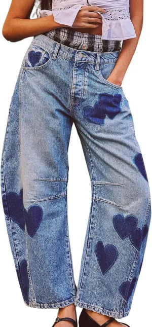 Barrel Jeans Women Baggy Boyfriend Wide Leg High Waist Midrise Button Fly Y2k Cargo Fall 2024
