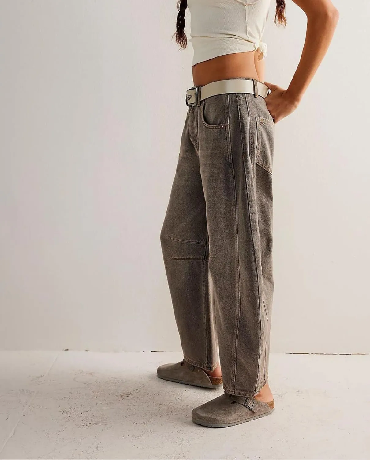 Barrel Jeans Women Baggy Boyfriend Wide Leg High Waist Midrise Button Fly Y2k Cargo Fall 2024