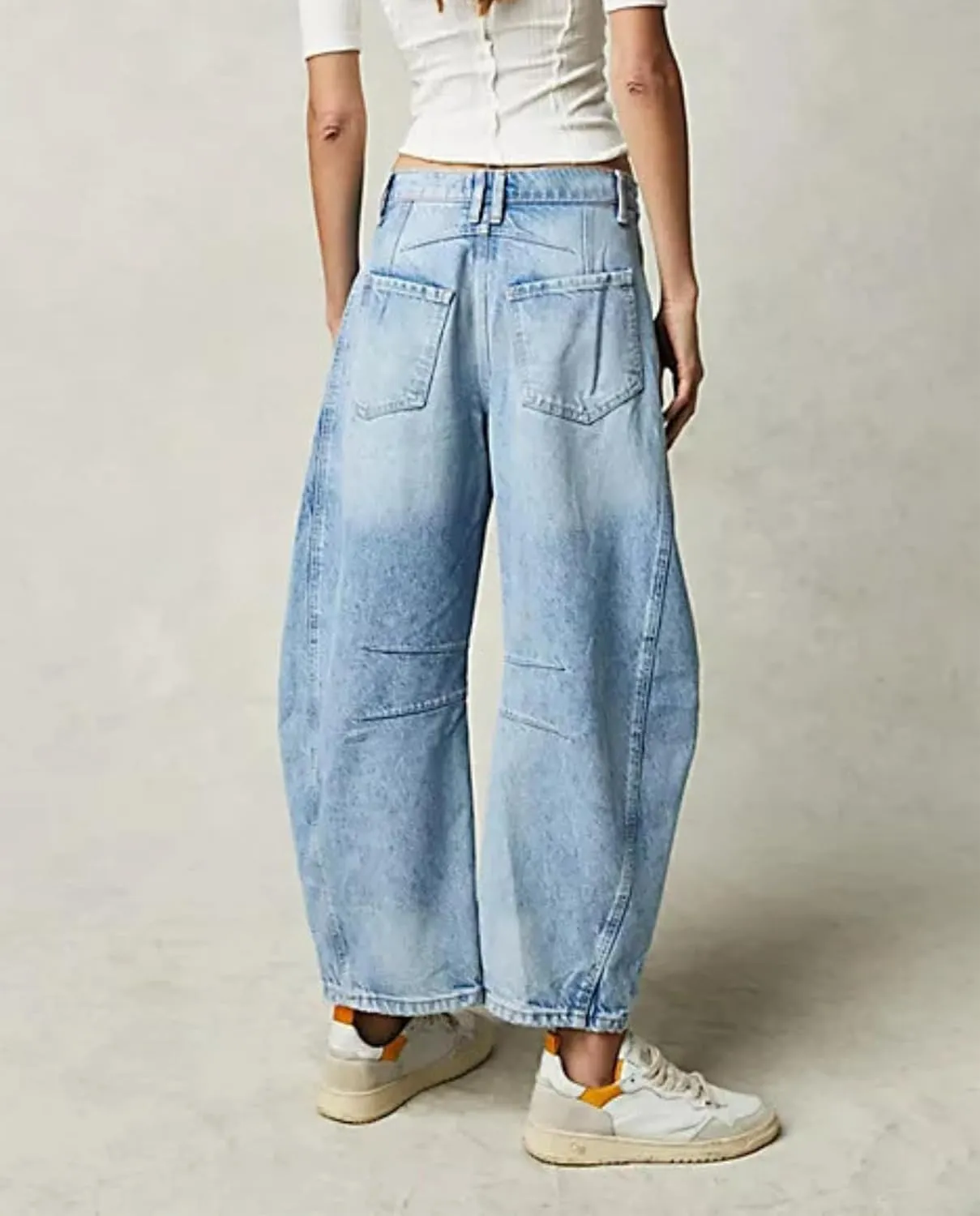 Barrel Jeans Women Baggy Boyfriend Wide Leg High Waist Midrise Button Fly Y2k Cargo Fall 2024