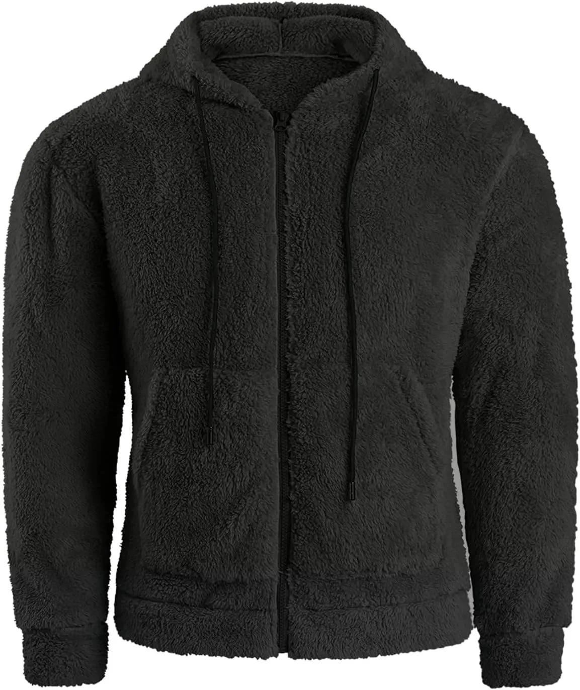 BIFUTON Winter Jackets for Men, Men's Outdoor Casual Fleece Sherpa Lined Full Zip Hooded Jacket Warm Heavyweight Winter Coats