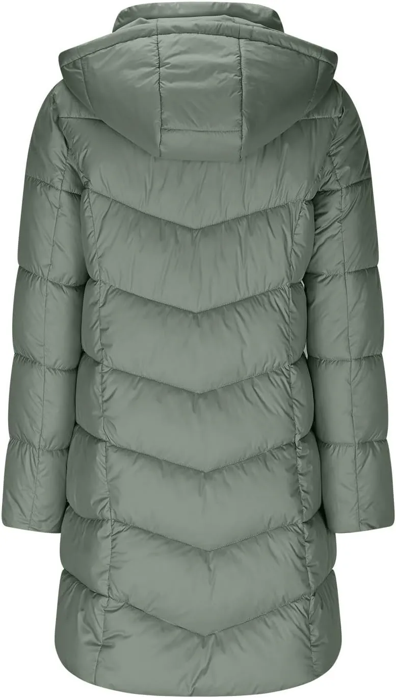 Borniu Women Winter Down Puffer Coat Warm Hooded Down Jacket Quilted Thicken Puffer Jacket Outerwear with Pockets