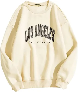 California Sweatshirts for Women Crewneck Letter Graphic Vacation Shirt Long Sleeve Sweatshirts