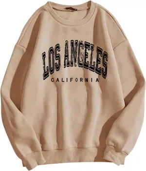 California Sweatshirts for Women Crewneck Letter Graphic Vacation Shirt Long Sleeve Sweatshirts