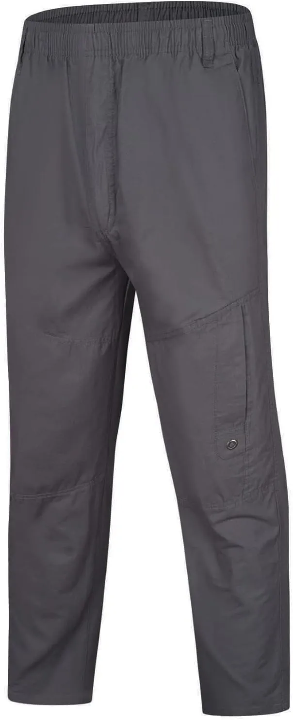 Cargo Pants for Men Relaxed Fit Elastic Waist Trouser Work Wear Combat Fitness Drawstring Pocket Rope Loose Sweatpant