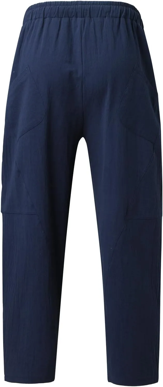 Cargo Pants for Men Relaxed Fit Pockets Men Splicing Printed Overalls Casual Pocket Sport Work Casual Trouser Pants