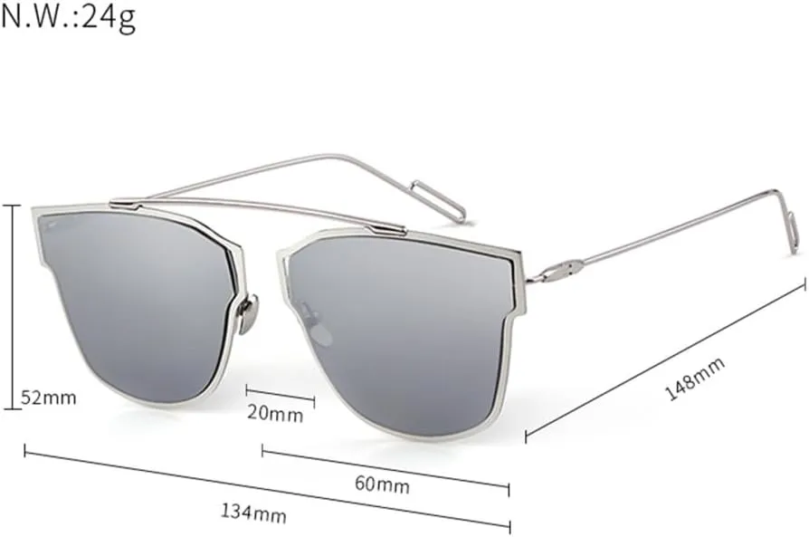 Cat Eye Sunglasses Women Vintage Mirror Lens Sun Glasses Shades