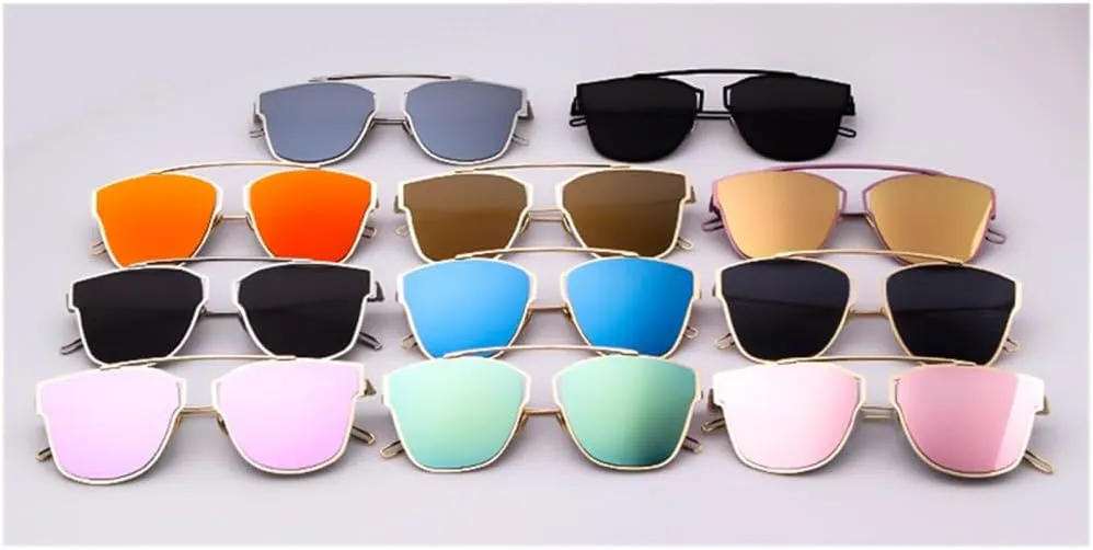 Cat Eye Sunglasses Women Vintage Mirror Lens Sun Glasses Shades