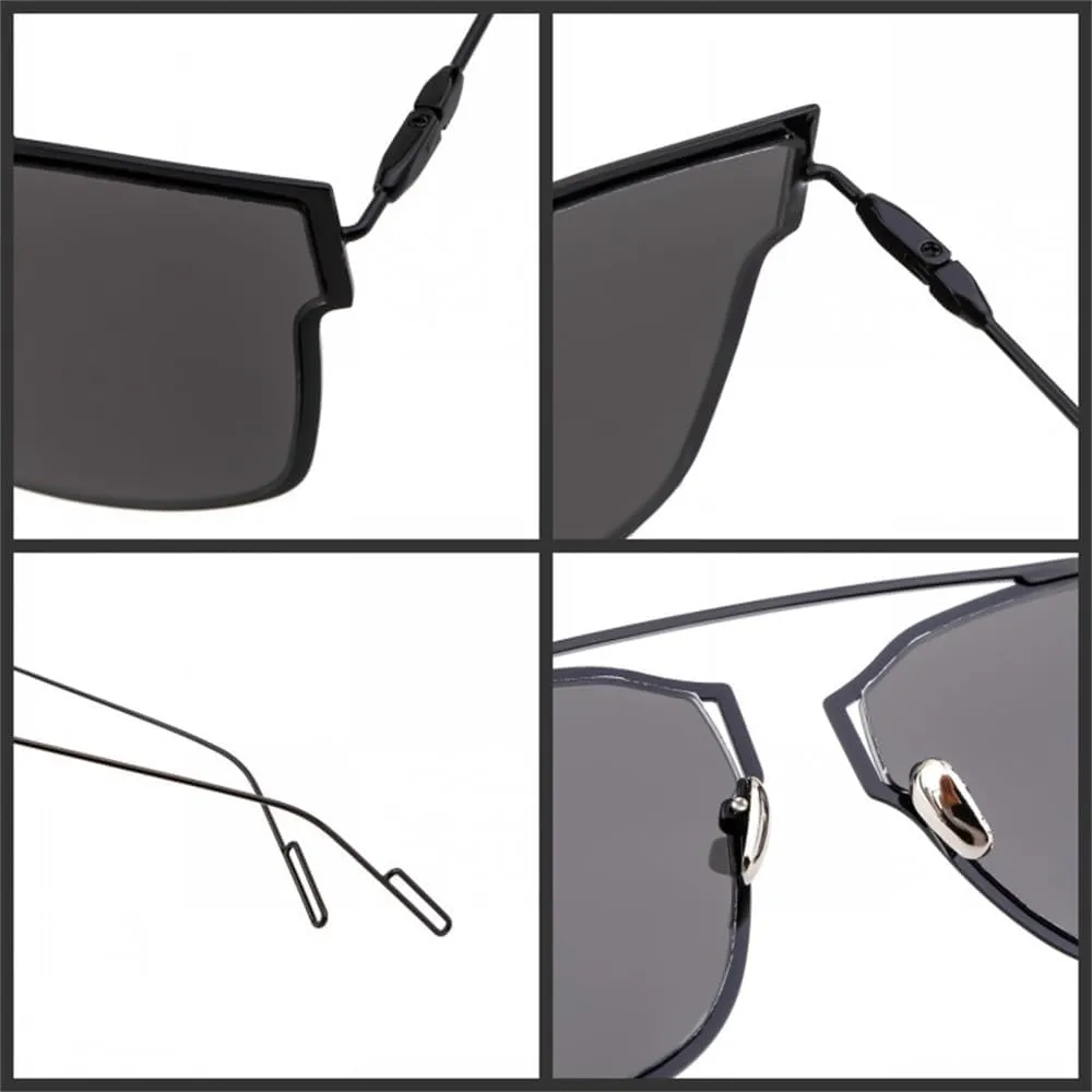 Cat Eye Sunglasses Women Vintage Mirror Lens Sun Glasses Shades