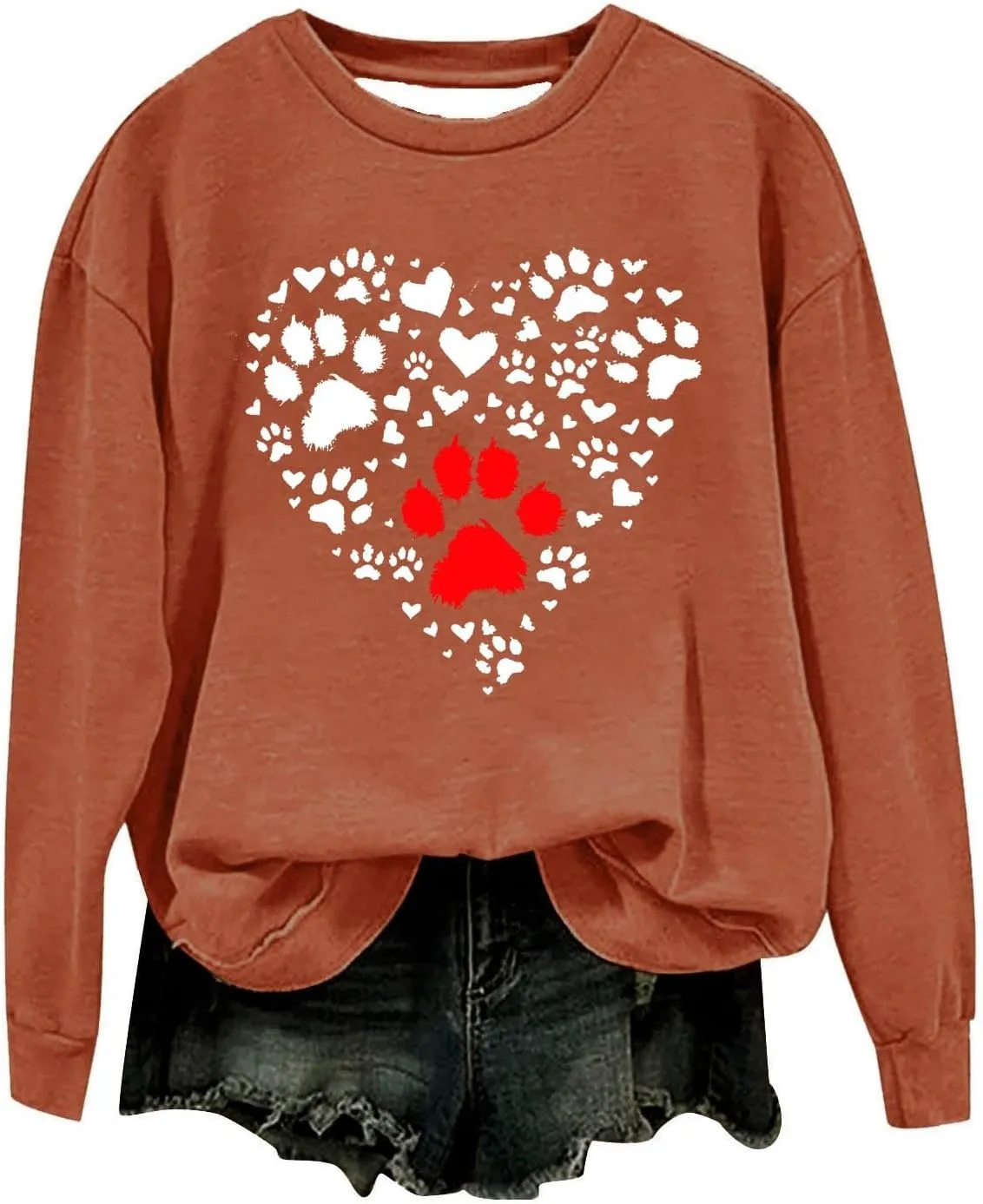 Crewneck Sweatshirts Women Casual Loose Fit Long Sleeve Love Printed Pullover Tops 2024 Fashion Graphic Fleece Clothes