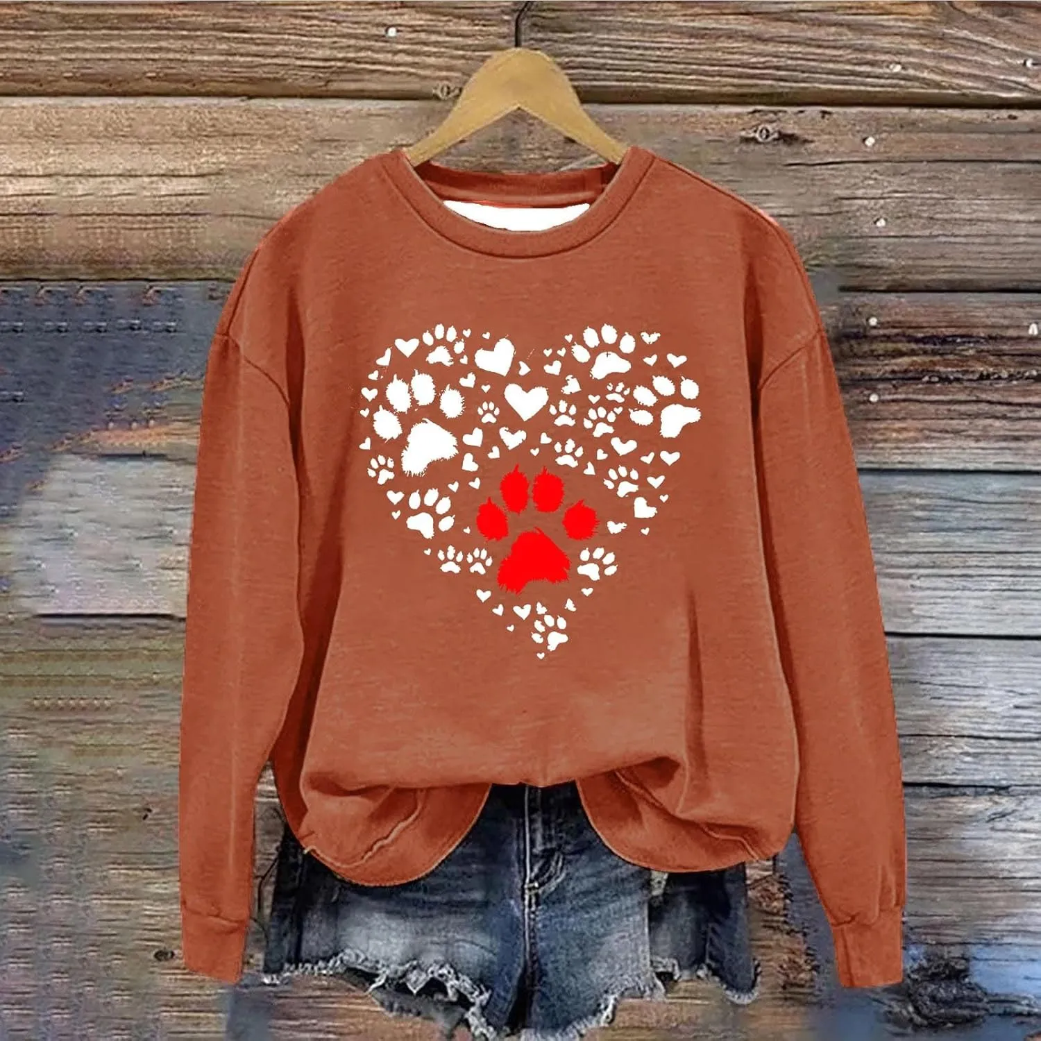 Crewneck Sweatshirts Women Casual Loose Fit Long Sleeve Love Printed Pullover Tops 2024 Fashion Graphic Fleece Clothes