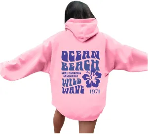 Cute Temperament Letter Print Sweatshirt for Womens Crewneck Casual Soft Hoodie Long Sleeve Comfort Pullover Home Suits