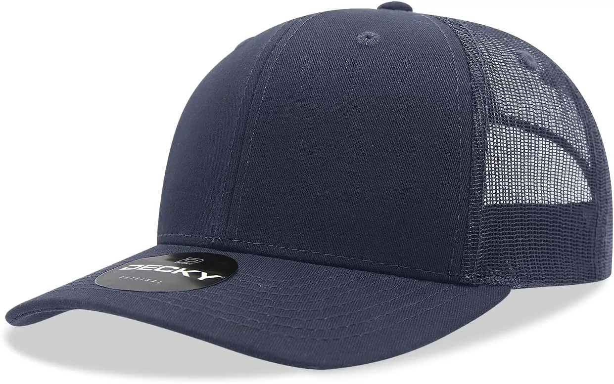 DECKY 6 Panel Mid Profile Structured Cotton Blend Trucker