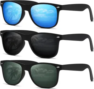 DEMIKOS Sunglasses Men Polarized Sunglasses for Mens Womens Retro Mirror Lens for Driving Fishing UV400 Protection