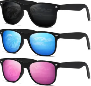 DEMIKOS Sunglasses Men Polarized Sunglasses for Mens Womens Retro Mirror Lens for Driving Fishing UV400 Protection