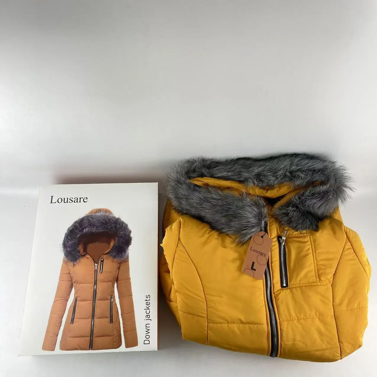 Down jackets,Women's Winter Down Jacket Thicken Hooded Puffer Long Jackets Warm Quilted Padded Coats（L）