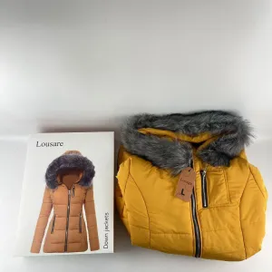 Down jackets,Women's Winter Down Jacket Thicken Hooded Puffer Long Jackets Warm Quilted Padded Coats（L）
