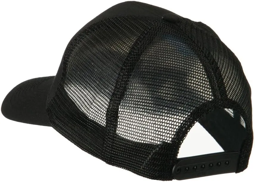 e4Hats.com 6 Panel Mesh American Flag White Patch Cap