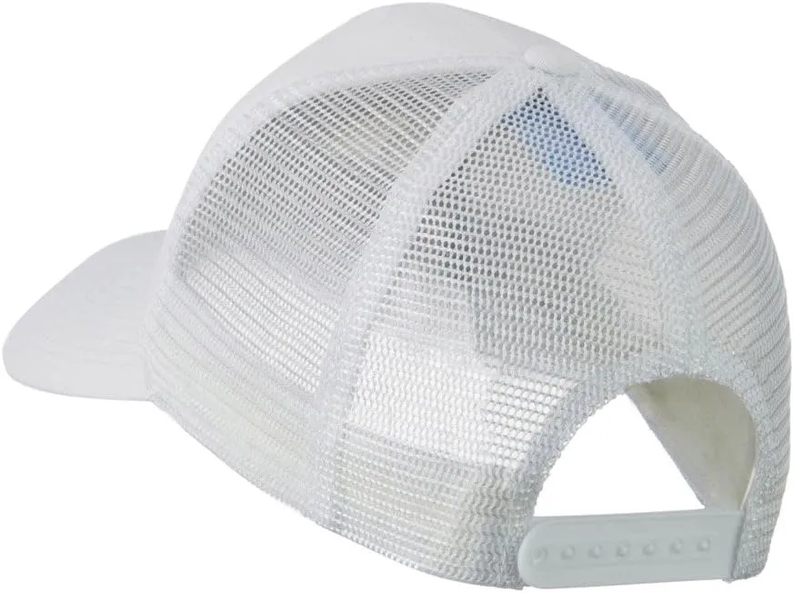 e4Hats.com 6 Panel Mesh American Flag White Patch Cap