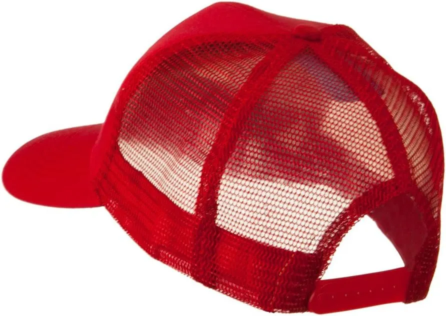 e4Hats.com 6 Panel Mesh American Flag White Patch Cap
