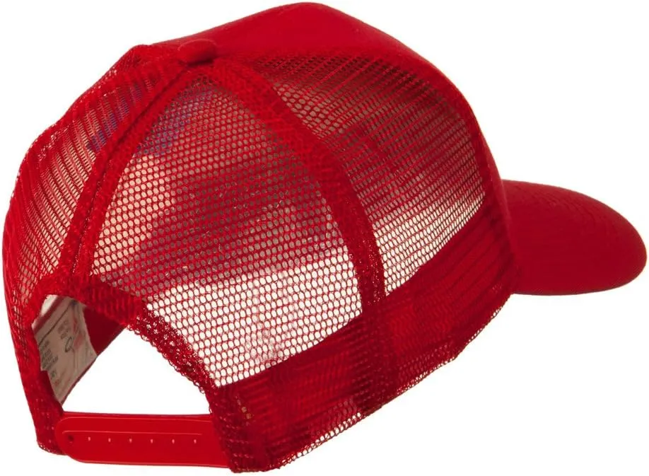 e4Hats.com 6 Panel Mesh American Flag White Patch Cap
