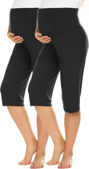 Ekouaer Maternity Shorts for Women Maternity Capris Yoga Pregnancy Short Pants Soft Joggers Lounge Bottoms S-XXXL