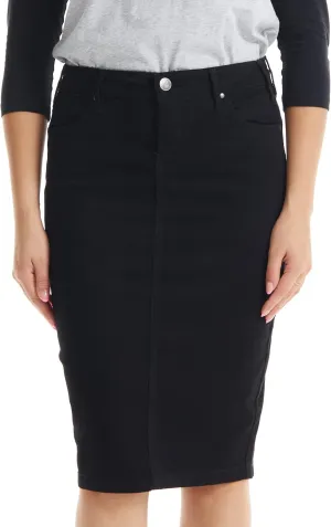 ESTEEZ Women's Slimming Denim Pencil Skirt with Tummy Control Panel – 'Miami'
