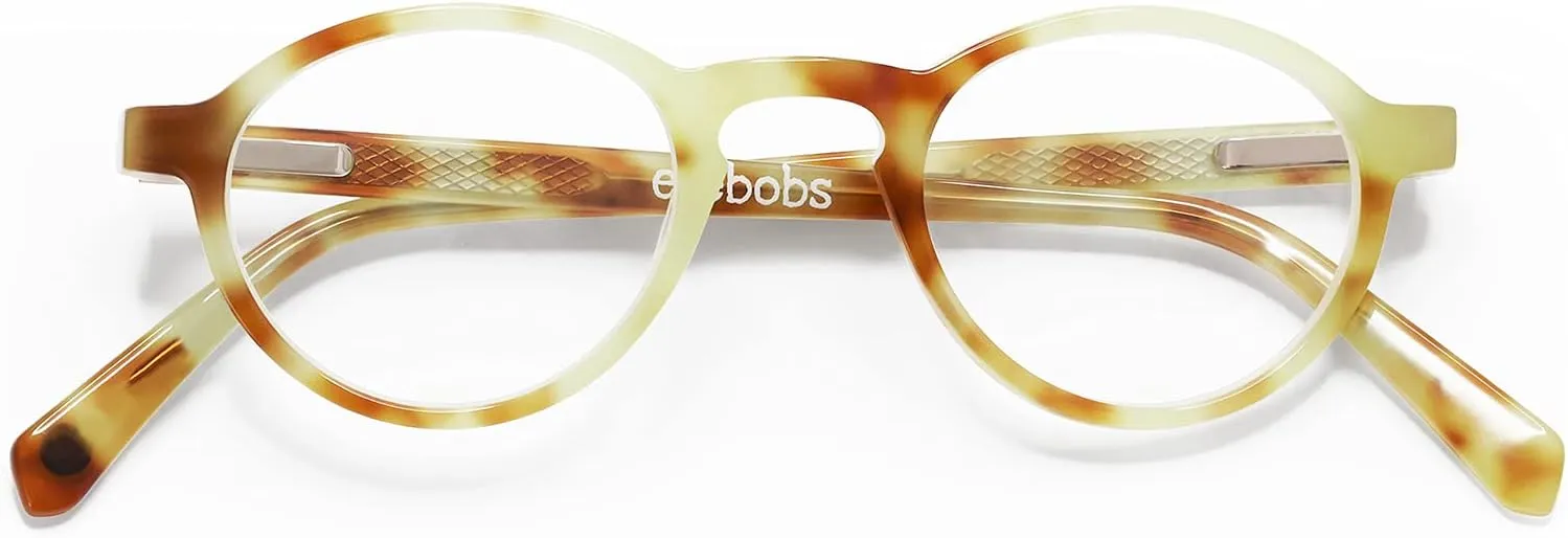 eyebobs - Board Stiff (Narrow) | Premium Reading Glasses for Men and Women | Round Frame for Narrow Faces | Sizes 0.0x - 4.0x