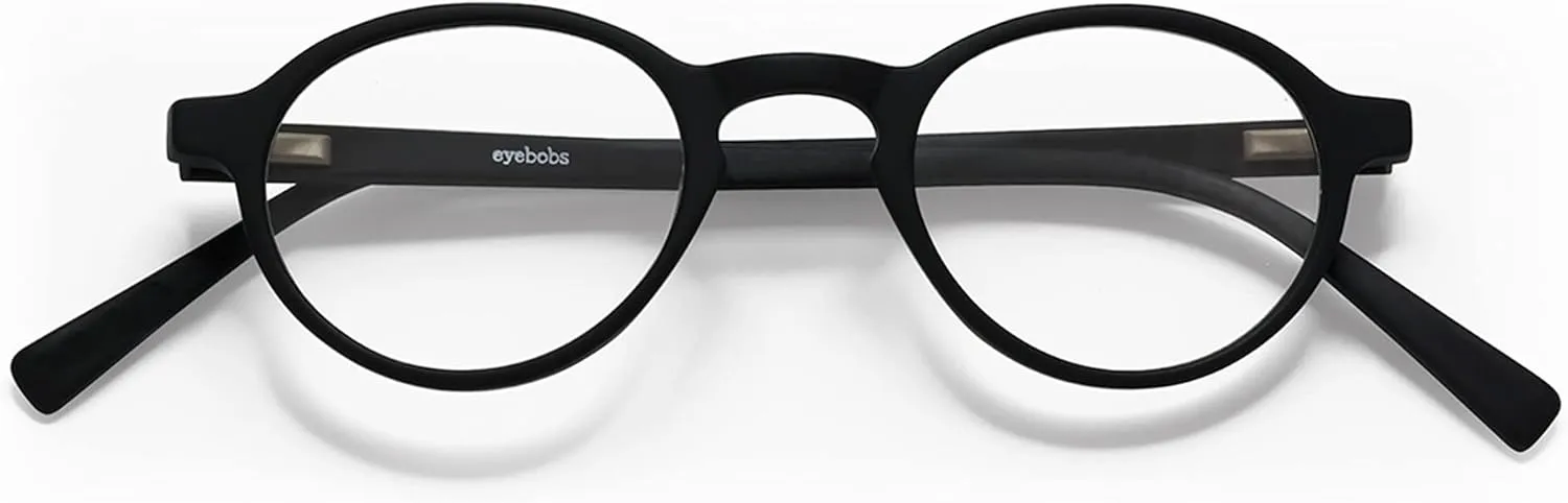 eyebobs - Board Stiff (Narrow) | Premium Reading Glasses for Men and Women | Round Frame for Narrow Faces | Sizes 0.0x - 4.0x