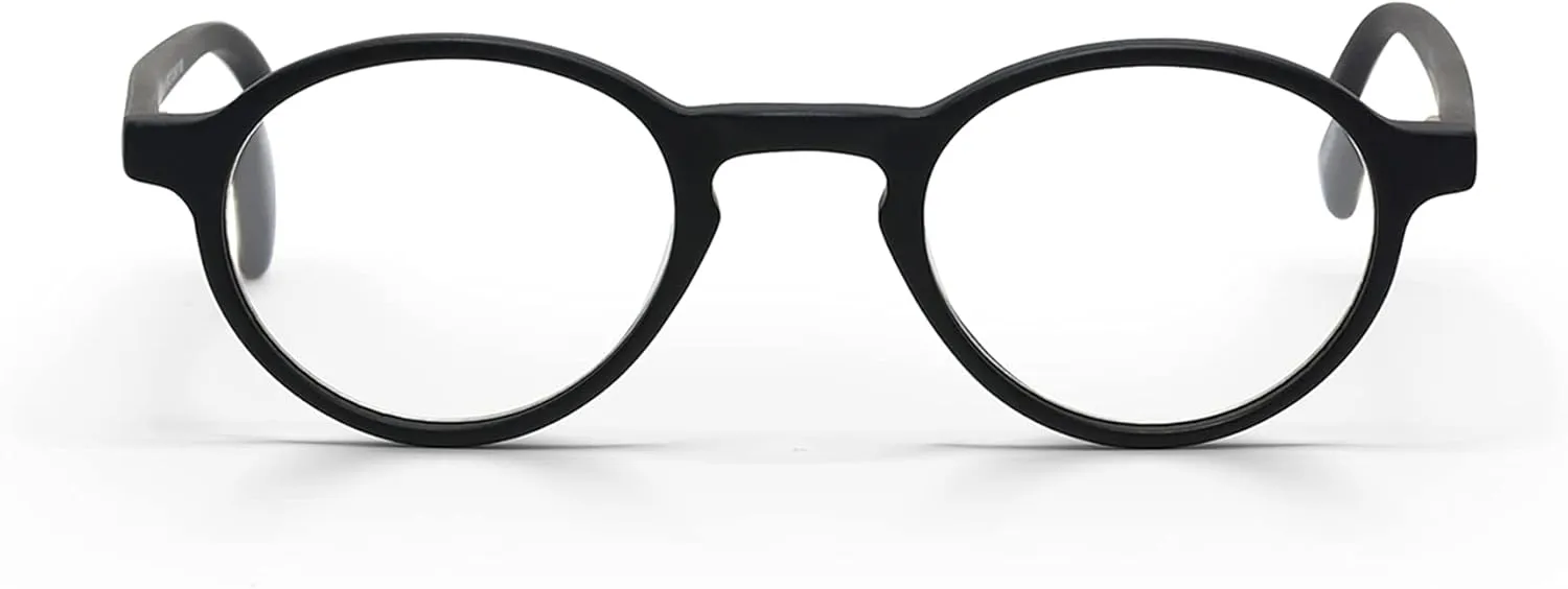eyebobs - Board Stiff (Narrow) | Premium Reading Glasses for Men and Women | Round Frame for Narrow Faces | Sizes 0.0x - 4.0x