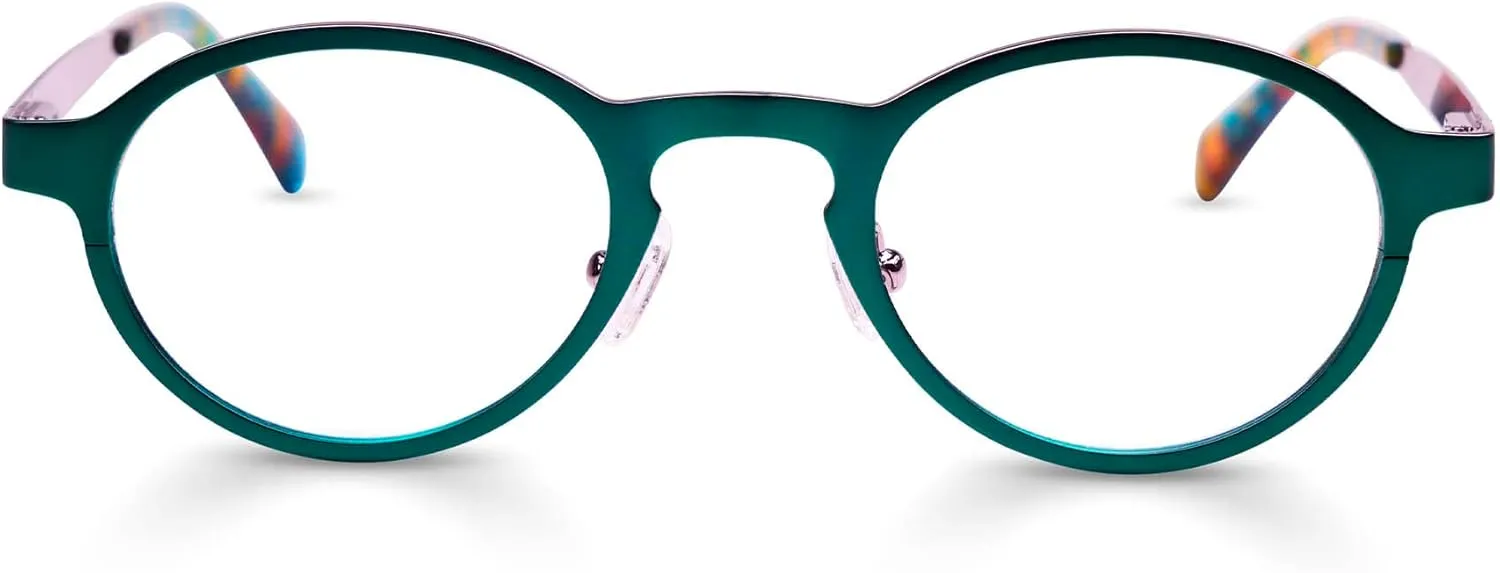eyebobs - Hard Wear | Premium Reading Glasses for Men and Women | Round Frame for Narrow Faces | Available in 0.0x - 4.0x