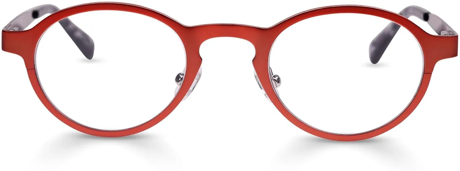 eyebobs - Hard Wear | Premium Reading Glasses for Men and Women | Round Frame for Narrow Faces | Available in 0.0x - 4.0x