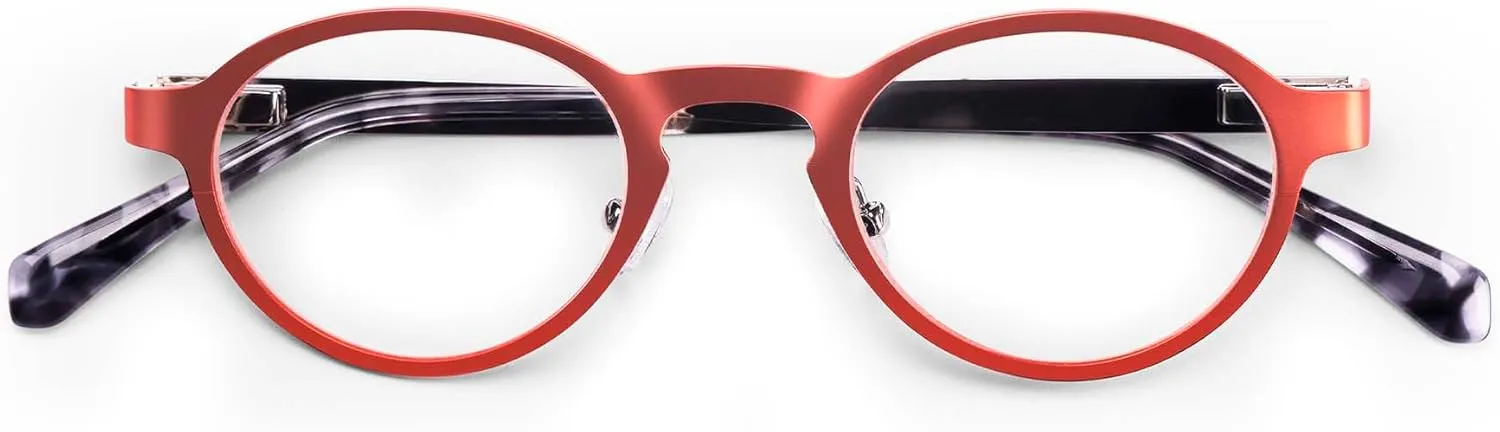 eyebobs - Hard Wear | Premium Reading Glasses for Men and Women | Round Frame for Narrow Faces | Available in 0.0x - 4.0x