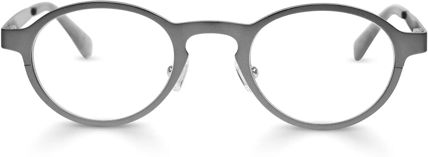 eyebobs - Hard Wear | Premium Reading Glasses for Men and Women | Round Frame for Narrow Faces | Available in 0.0x - 4.0x