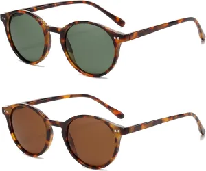 EYLRIM Classic Polarized Round Sunglasses for Women Men Vintage Style Lightweight Circle Frame Sun Glasses