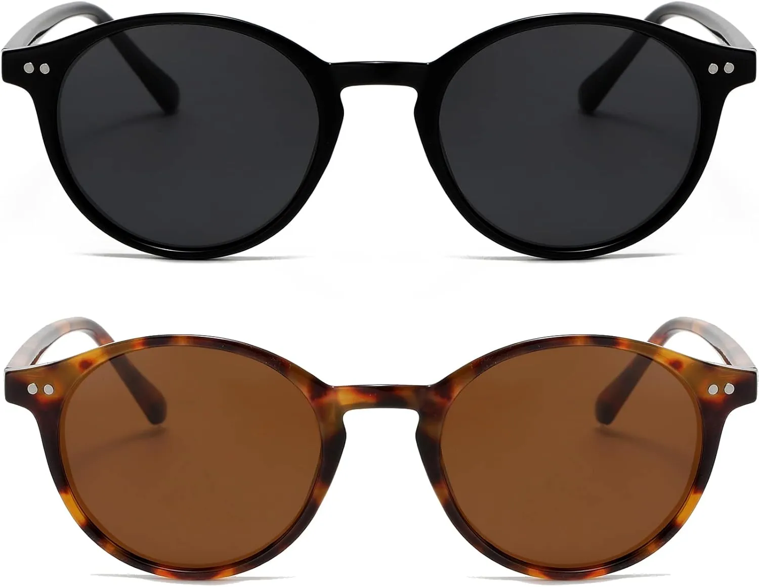 EYLRIM Classic Polarized Round Sunglasses for Women Men Vintage Style Lightweight Circle Frame Sun Glasses