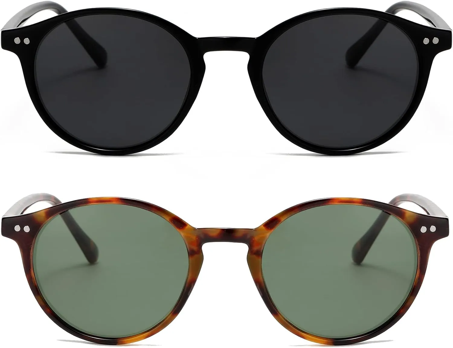 EYLRIM Classic Polarized Round Sunglasses for Women Men Vintage Style Lightweight Circle Frame Sun Glasses