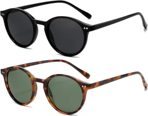 EYLRIM Classic Polarized Round Sunglasses for Women Men Vintage Style Lightweight Circle Frame Sun Glasses