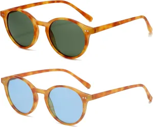 EYLRIM Classic Polarized Round Sunglasses for Women Men Vintage Style Lightweight Circle Frame Sun Glasses